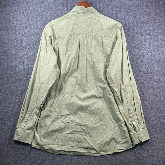 Cinch Button Down Western Shirt Men's Large Green Geometric Allover Cowboy - Picture 9 of 10